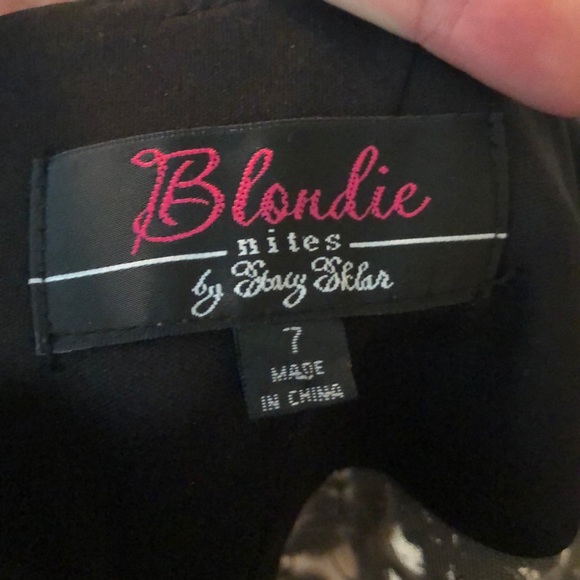 Black & white, mesh & sequin detailed formal dress - Picture 3 of 3